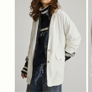 🎉Anthropologie NWT Pilcro Washed Corduroy Blazer sz Large jacket cream white